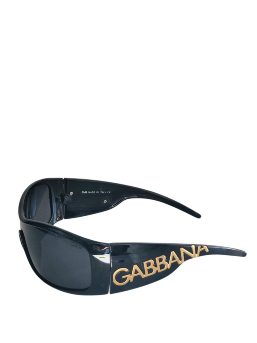 DOLCE & GABBANA‎ Vintage Black Gold Logo Shield Sunglasses P932 C3-103 #22